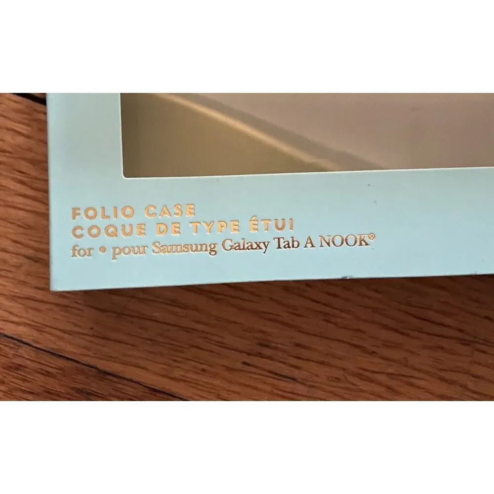 KATE SPADE Black Vegan Leather Folio Case For Galaxy Tab A NOOK (NIB)